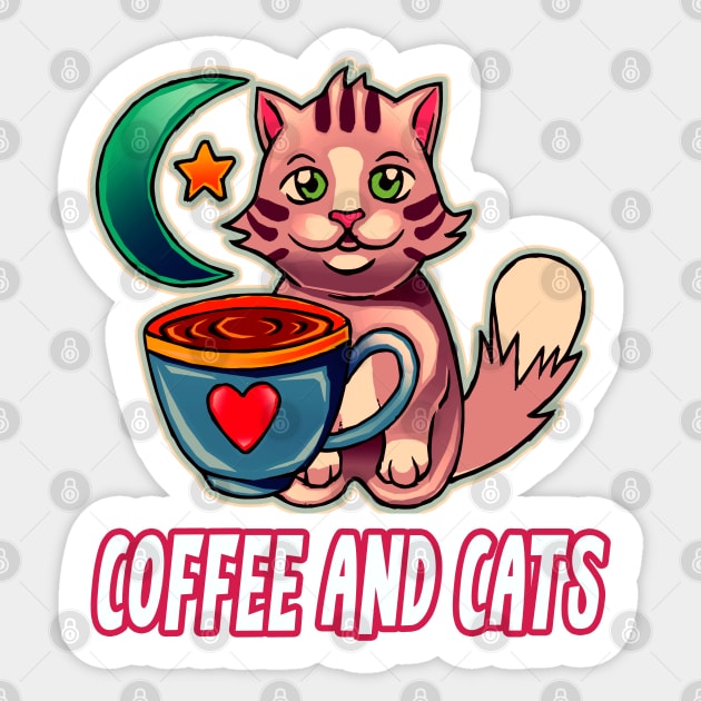 Coffee and Cats Sticker by dnlribeiro88